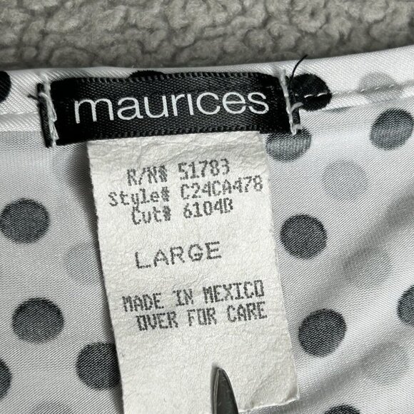 Vintage Maurices Top Womens Large Y2K Babydoll Polka Dot Short Sleeve Tie Back L - Picture 3 of 8